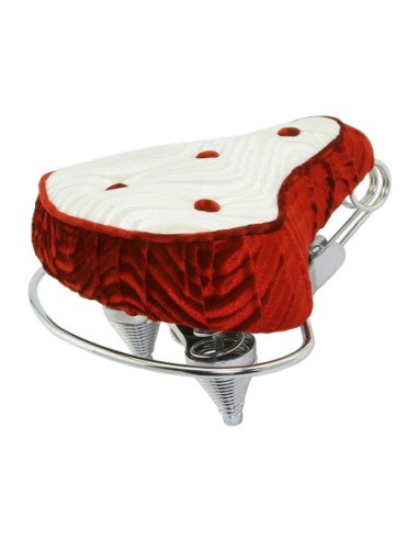Beach Cruisers Saddle Velour Red White.